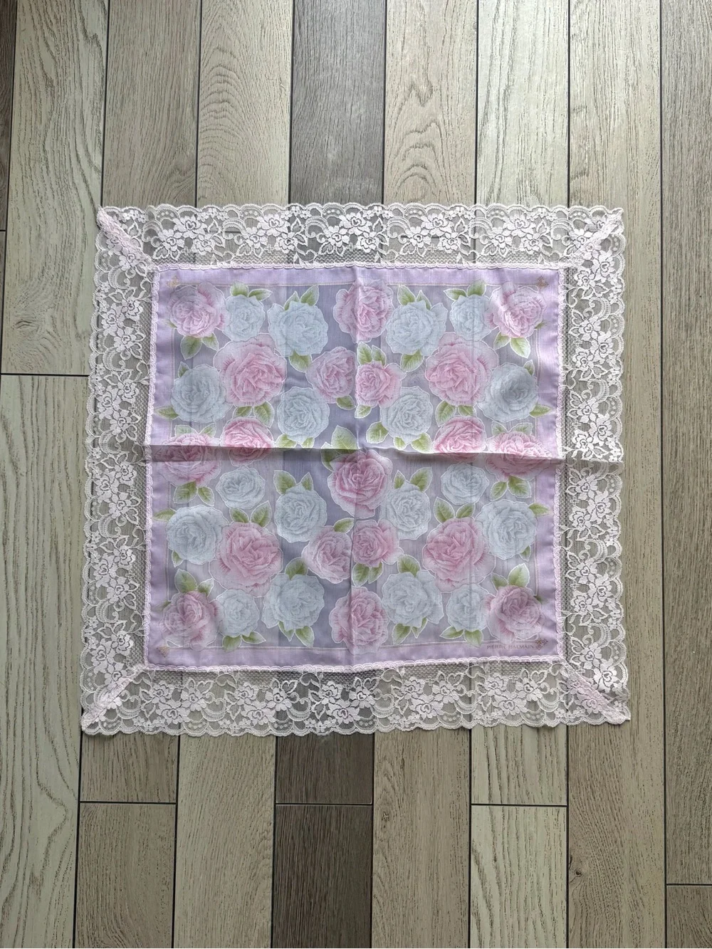 Vintage Pierre Balmain Floral Lace Scarf